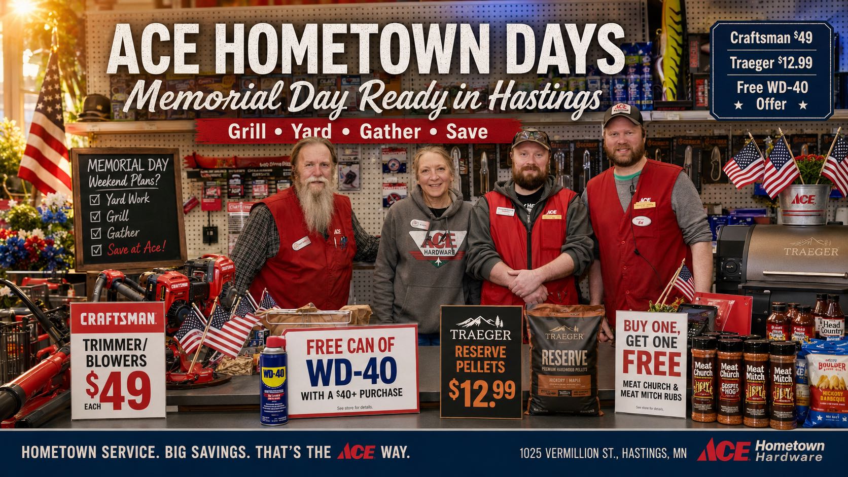 Ace Hometown Days, Memorial Day is on the way.